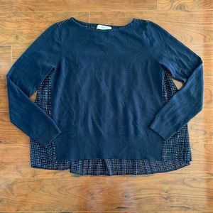COPY - Loft Navy Blue Knit Crewneck Long Sleeve Blouse Shirt Top